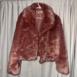 Sebby Collection Women's Teddy Jacket in Dusty Pink